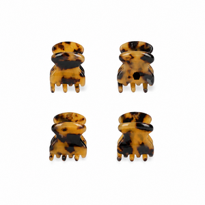 4er Mini Clips Brown Tortoise