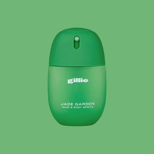 gillie Jade Garden Hair & Body Spritz auf grünem Hintergrund mit der Duftkategorie Citrusy.