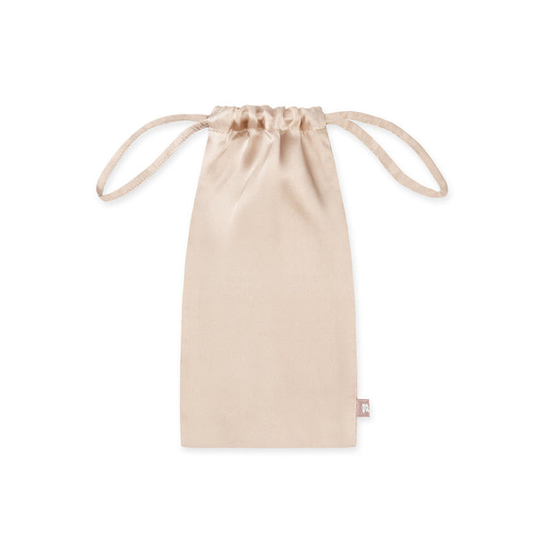 Reisebeutel in beige aus Seide für den Kissen Bezüg.