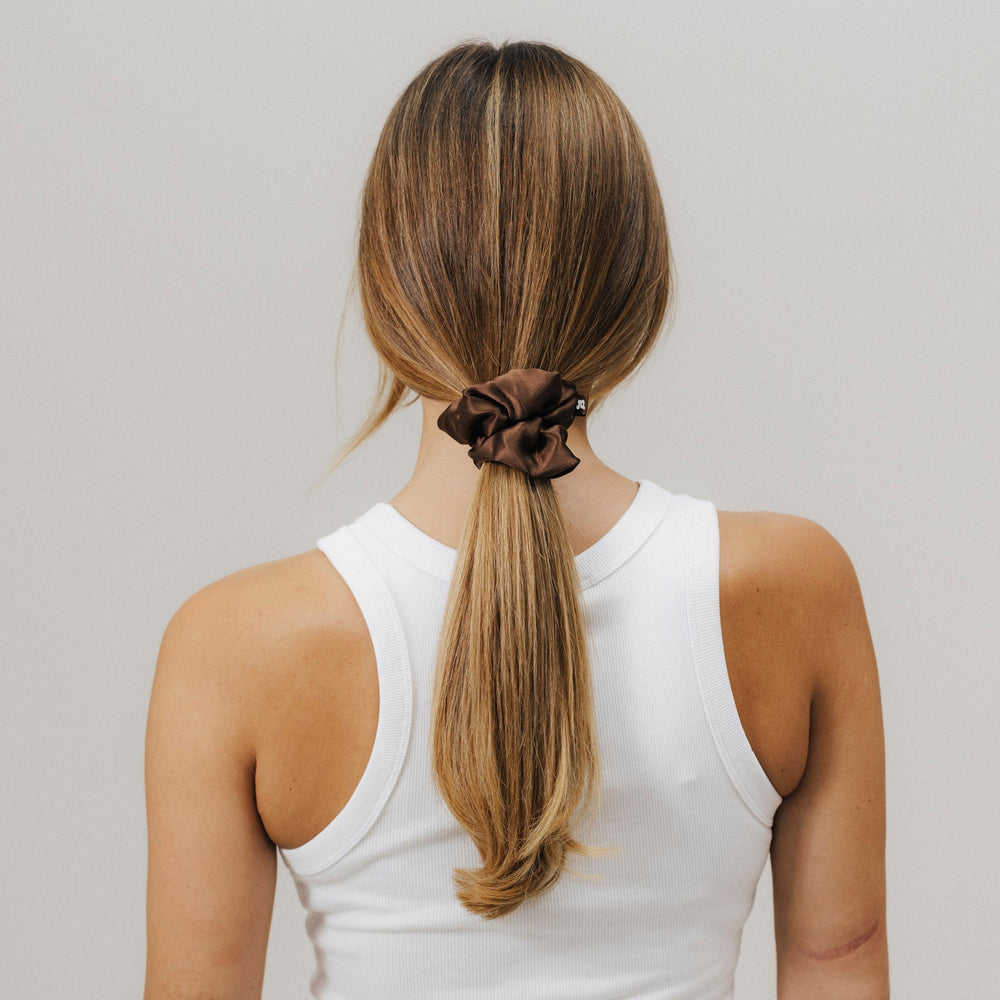 Seiden Scrunchie in Beige aus Maulbeerseide in Größe M